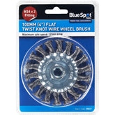 BlueSpot Twist Knot Wire Wheel Flat Brush Rust Paint Removal M14 100mm 4"